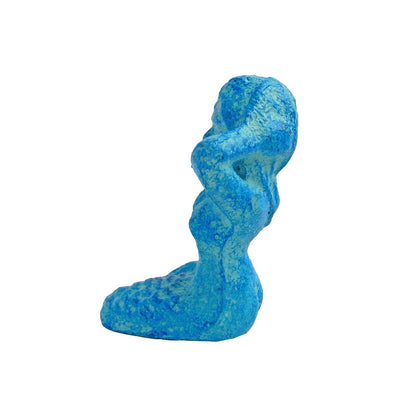 Tiny Cast Iron Mermaid Figurine Shelf Sitter Paperweight Nautical Sea Blue Color
