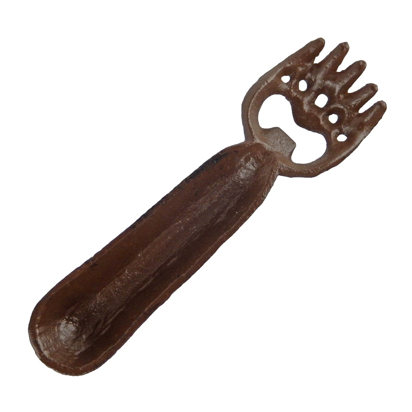 Metal Cast Iron Bear Claw Handheld Beer Bottle Opener Cabin Lodge Decor Brown