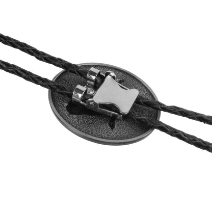 Southwestern Aztec Eagle Turquoise Geometric Bolo Tie 40 inch Black Leather Cord