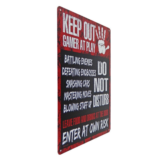 Keep Out Gamer at Play Enter at Your Own Risk Metal Tin Sign 11 3/4 inch