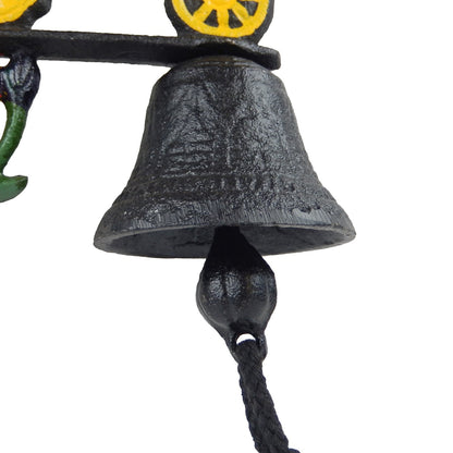 Small Cast Iron John Deere Tractor Dinner Bell Hand Painted Wall or Post Mounted