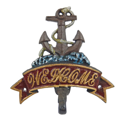 Cast Iron Anchor Welcome Dinner Bell Wall Mounted Nautical Beach House Decor