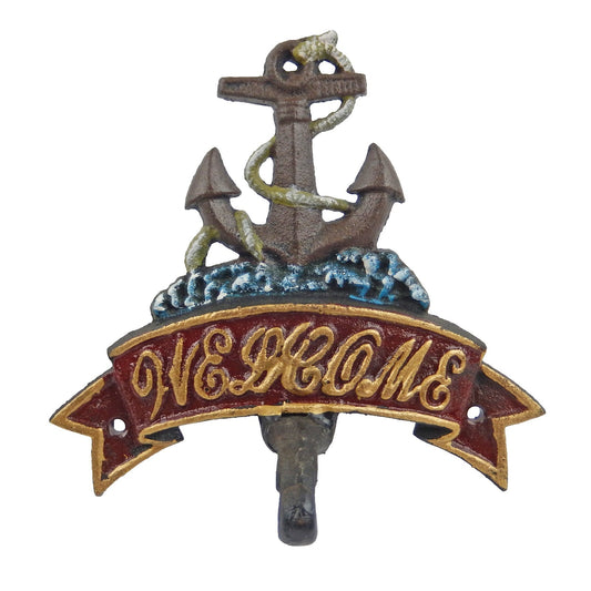 Cast Iron Anchor Welcome Dinner Bell Wall Mounted Nautical Beach House Decor