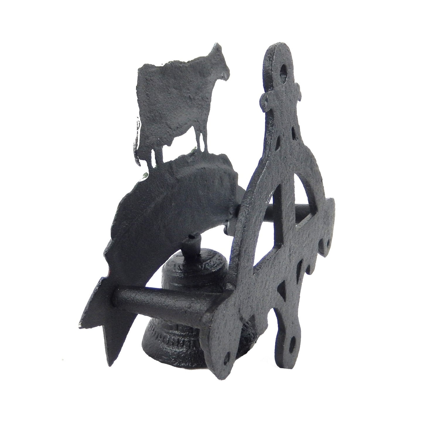 Small Cast Iron Cow Welcome Dinner Bell Hand Painted Farmhouse Wall Mounted