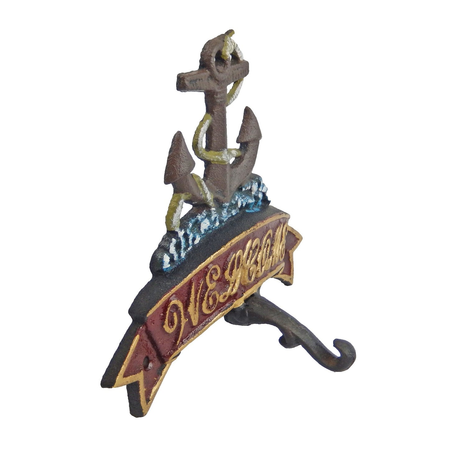 Cast Iron Anchor Welcome Dinner Bell Wall Mounted Nautical Beach House Decor