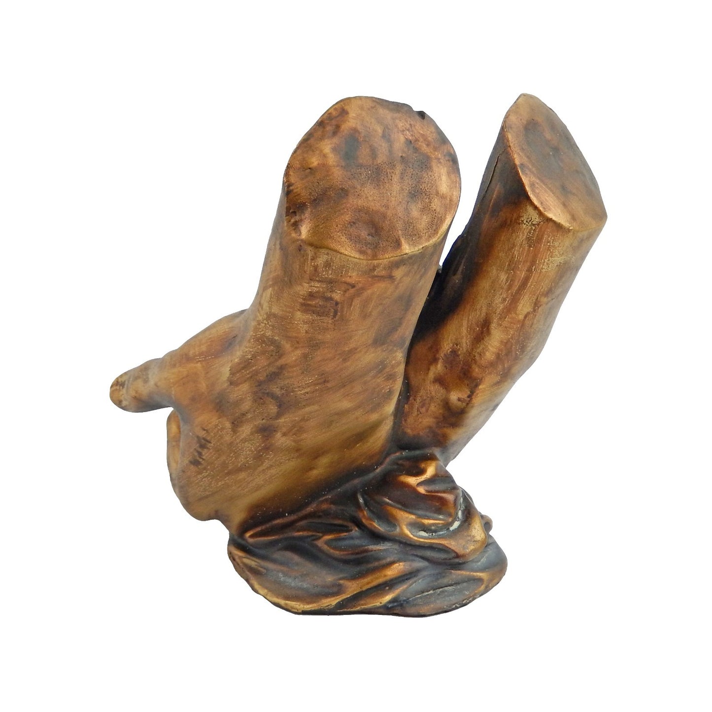 Baby Cradled in Hands Religious Shelf Sitter Decor Figurine Rustic Gold Finish
