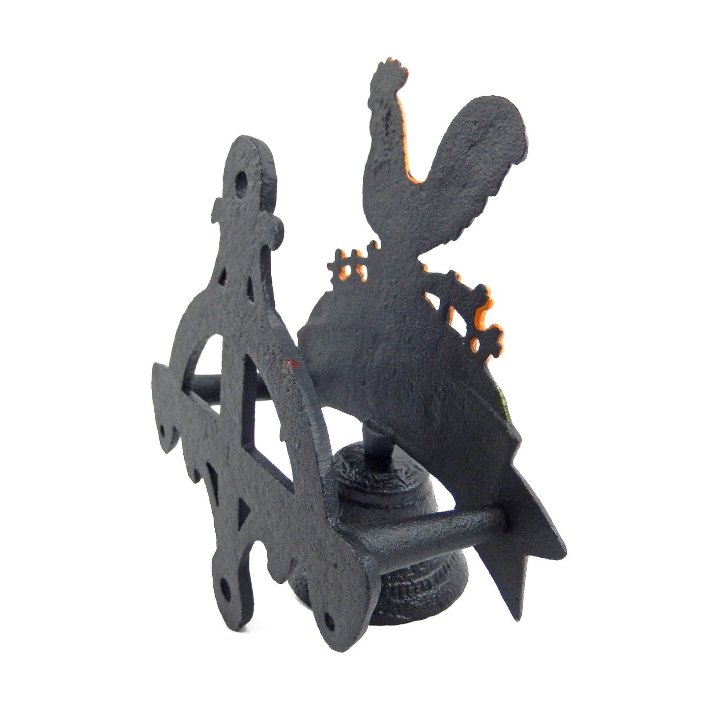 Small Cast Iron Rooster Welcome Dinner Bell Hand Painted Farmhouse Wall Mounted