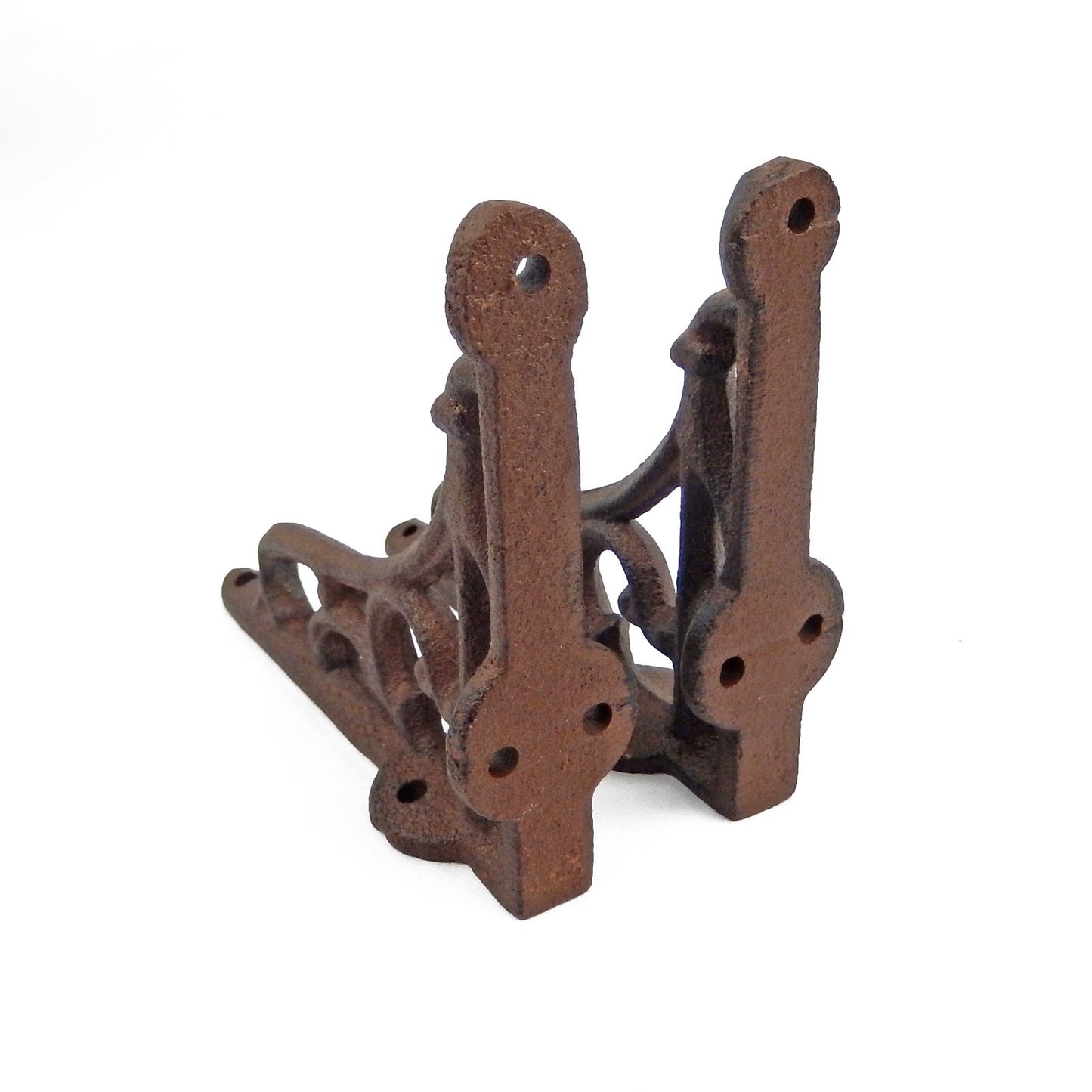 2 Small Vines Shelf Brackets Cast Iron Brace Antique Style Brown 4 x 3.5 inch
