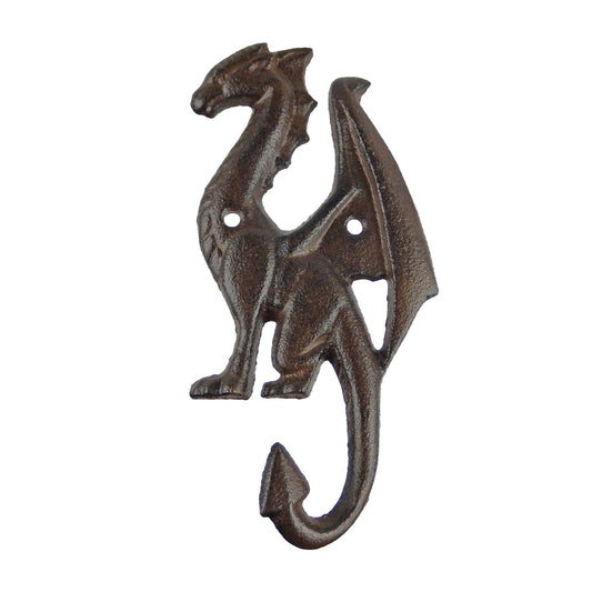 Rustic Brown Cast Iron Dragon Tail Wall Hook Key Towel Coat Robe Door Hanger