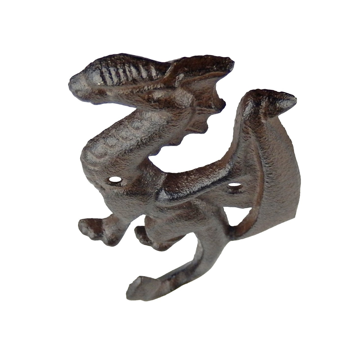 Rustic Brown Cast Iron Dragon Tail Wall Hook Key Towel Coat Robe Door Hanger