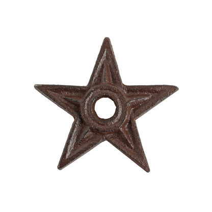 Small Cast Iron Texas Star With Hole Metal Washer Rustic Brown Western 3 inch