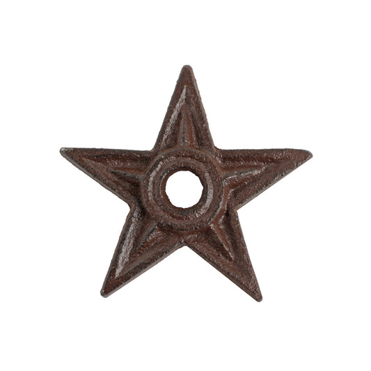 Small Cast Iron Texas Star With Hole Metal Washer Rustic Brown Western 3 inch