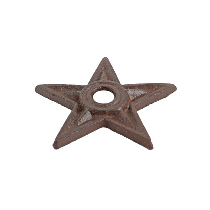 Small Cast Iron Texas Star With Hole Metal Washer Rustic Brown Western 3 inch