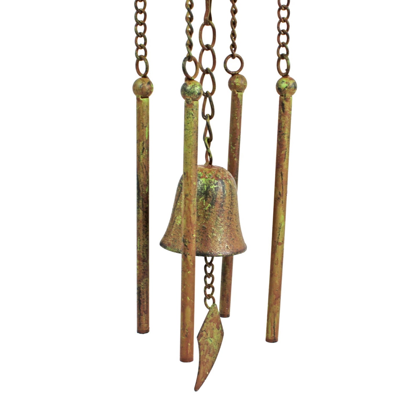 Metal Bird Cage Bell Wind Chime Garden Porch Tree Decor Rustic Verdigris 24 inch