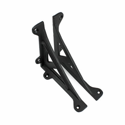2 Small Black Shelf Brackets Cast Iron Corner Brace Antique Style 4 5/8 inch