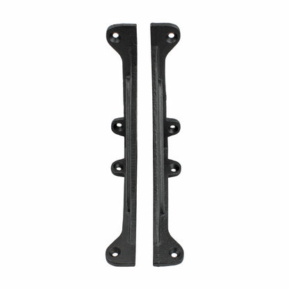 2 Small Black Shelf Brackets Cast Iron Corner Brace Antique Style 4 5/8 inch