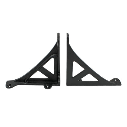 2 Small Black Shelf Brackets Cast Iron Corner Brace Antique Style 4 5/8 inch