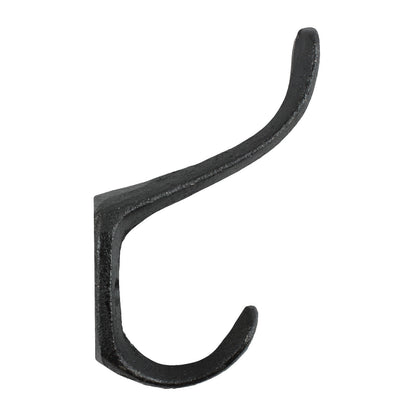 Matte Black Double Wall Hook Cast Iron Door Robe Key Towel Coat Hanger 4 inch