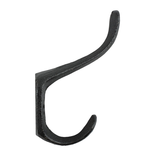 Matte Black Double Wall Hook Cast Iron Door Robe Key Towel Coat Hanger 4 inch