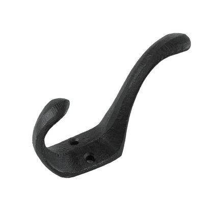 Matte Black Double Wall Hook Cast Iron Door Robe Key Towel Coat Hanger 4 inch