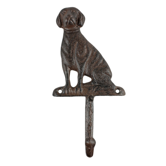 Cast Iron Dog Leash Wall Hook Key Towel Coat Purse Hanger Antique Brown 7 inch