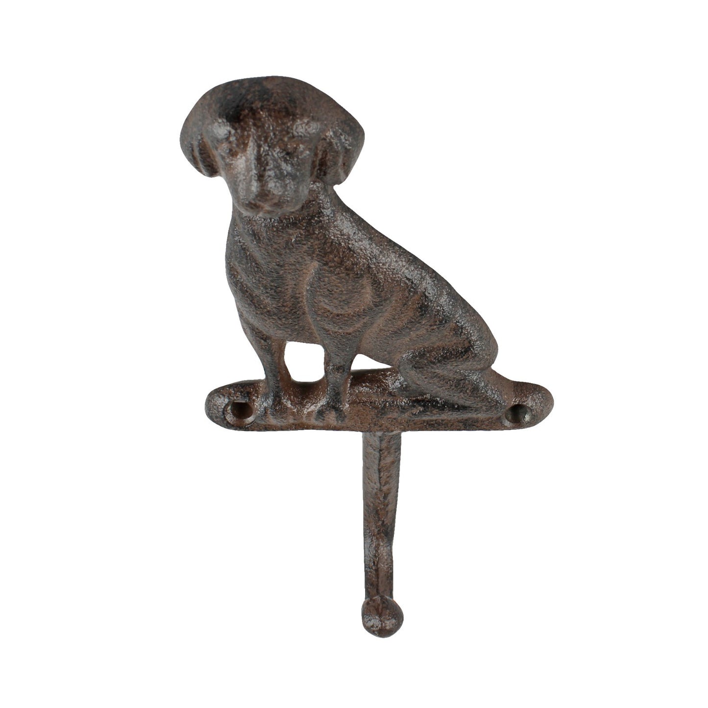 Cast Iron Dog Leash Wall Hook Key Towel Coat Purse Hanger Antique Brown 7 inch