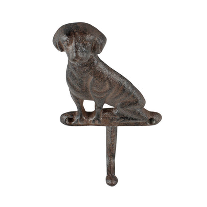 Cast Iron Dog Leash Wall Hook Key Towel Coat Purse Hanger Antique Brown 7 inch