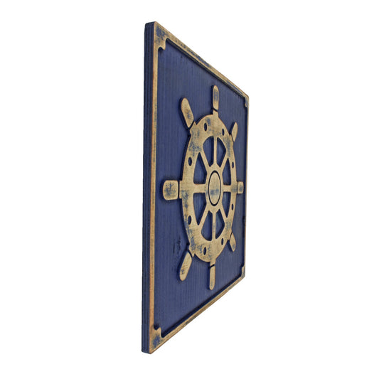 Rustic Wooden Ship's Wheel Helm Captain Nautical Beach House Wall Decor 13 inch
