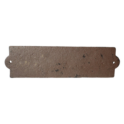 Rustic Cast Iron Man Cave Marker Door Plaque Sign Antique Brown Patina 8 1/4 in