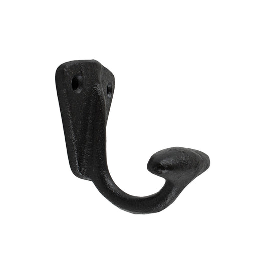 Matte Black Cast Iron Wall Hook Coat Robe Purse Towel Behind Door Hanger 2 inch