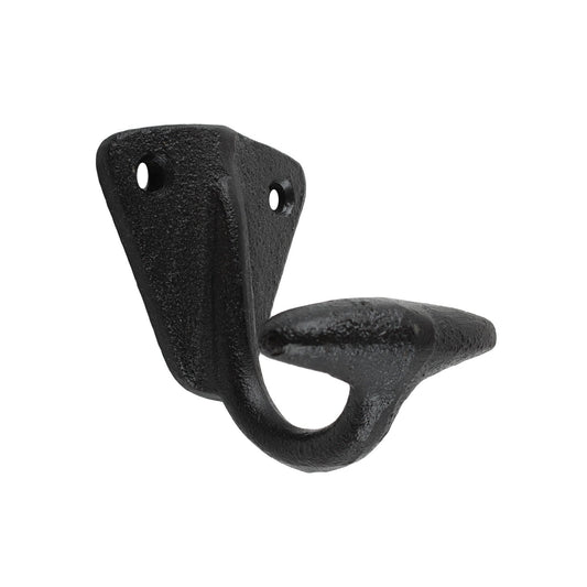 Matte Black Cast Iron Wall Hook Coat Robe Purse Towel Behind Door Hanger 2 inch