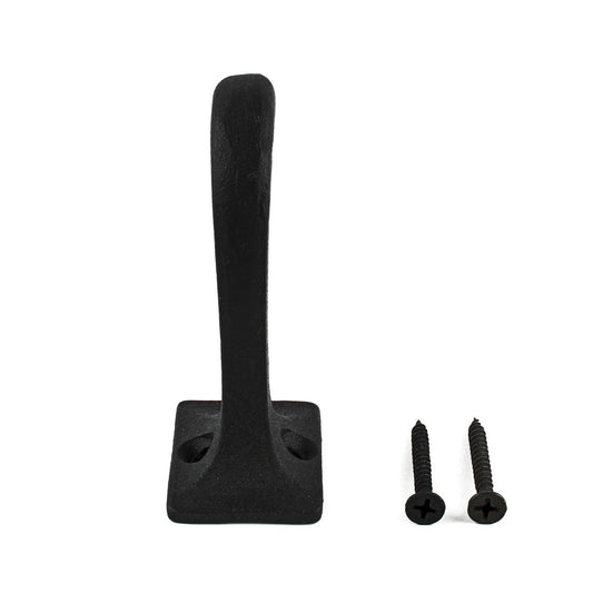 Matte Black Simple Wall Hook Cast Iron Door Robe Key Towel Coat Hanger 2 3/4 in