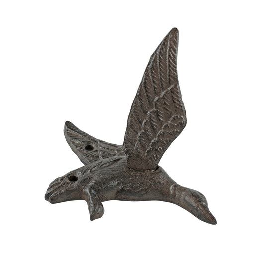 Rustic Cast Iron Flying Duck Wing Wall Hook Coat Towel Dog Leash Hanger Brown