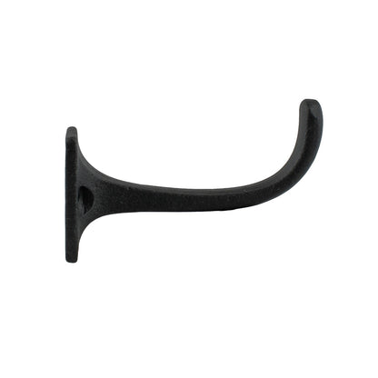 Matte Black Simple Wall Hook Cast Iron Door Robe Key Towel Coat Hanger 2 3/4 in