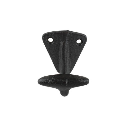 Matte Black Cast Iron Wall Hook Coat Robe Purse Towel Behind Door Hanger 2 inch