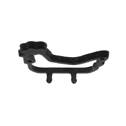 Small Cast Iron Chicken Double Wall Hook Key Hanger Country Farm Decor Black