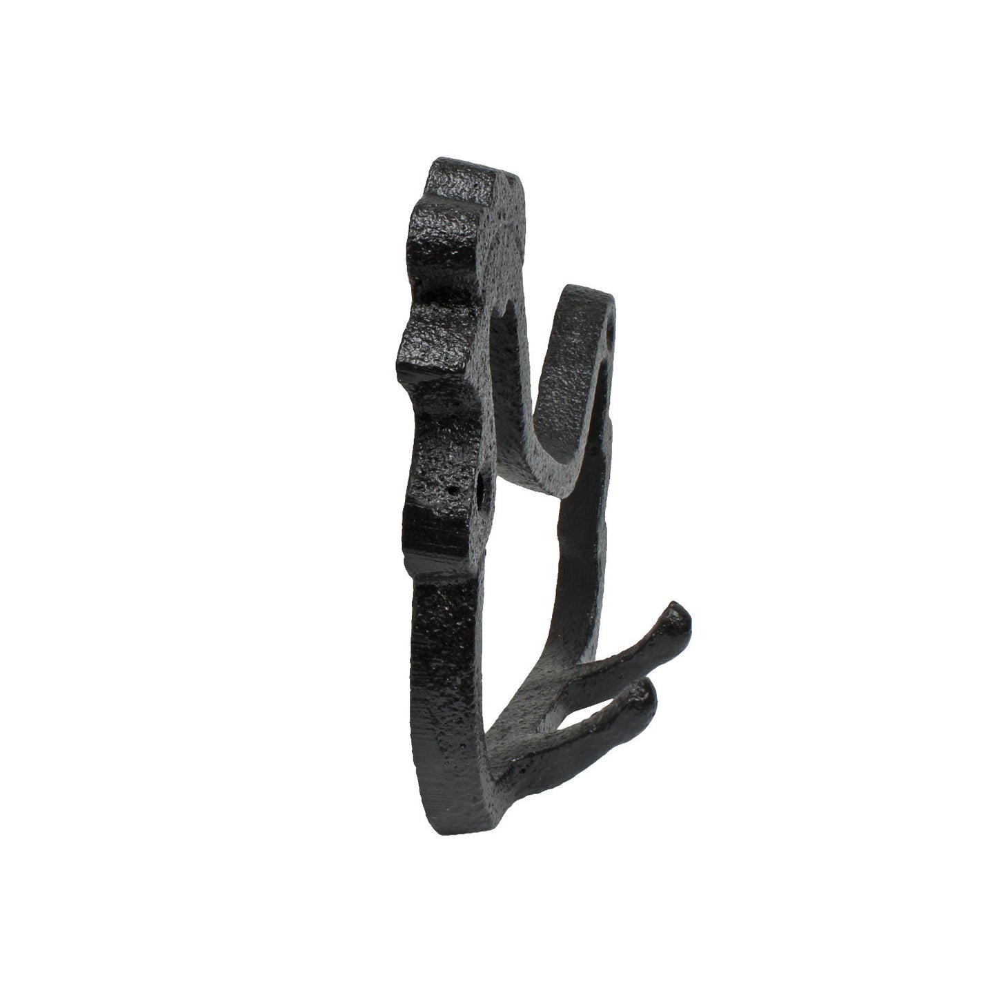 Small Cast Iron Chicken Double Wall Hook Key Hanger Country Farm Decor Black