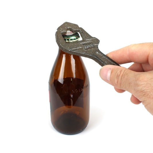 Save Water Adjustable Wrench Beer Bottle Opener Handheld Man Cave Garage Decor