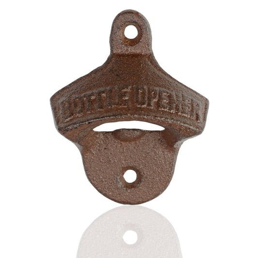 Rustic Brown Cast Iron Beer Soda "Bottle Opener" Wall Mounted Kitchen Bar Decor