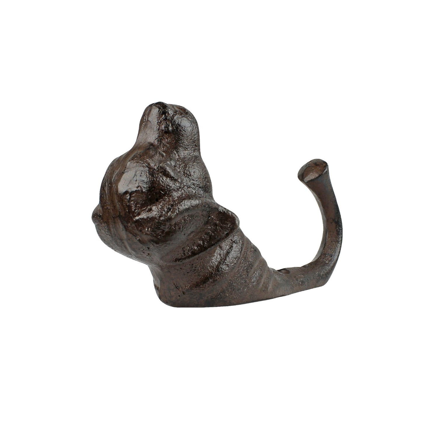 Dog Head Wall Hook Cast Iron Key Towel Coat Leash Hanger Antique Rustic Brown