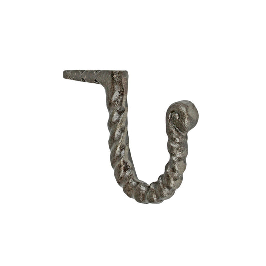 Small Tiny Hammer In Forged Raw Iron Metal Hook Key Hanger 2 1/4 inch