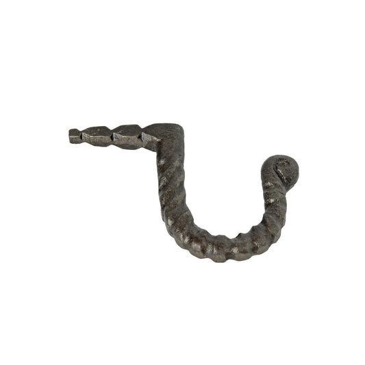 Small Tiny Hammer In Forged Raw Iron Metal Hook Key Hanger 2 1/4 inch
