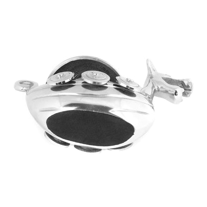 Polished Aluminum Metal Viking Dragon Ship Help Desk Counter Bell Collectible