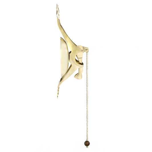 Polished Brass Cable Car Trolley Bell Wall Mounted Antique Style 11 inch Tall
