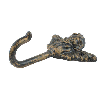 Cast Iron Angel Cherub Wings Wall Hook Key Towel Coat Hanger Rustic Brown Color