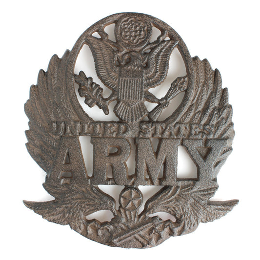 Rustic Cast Iron Army Trivet Military Kitchen Hot Pot Holder 8 1/4 x 7 1/4 in