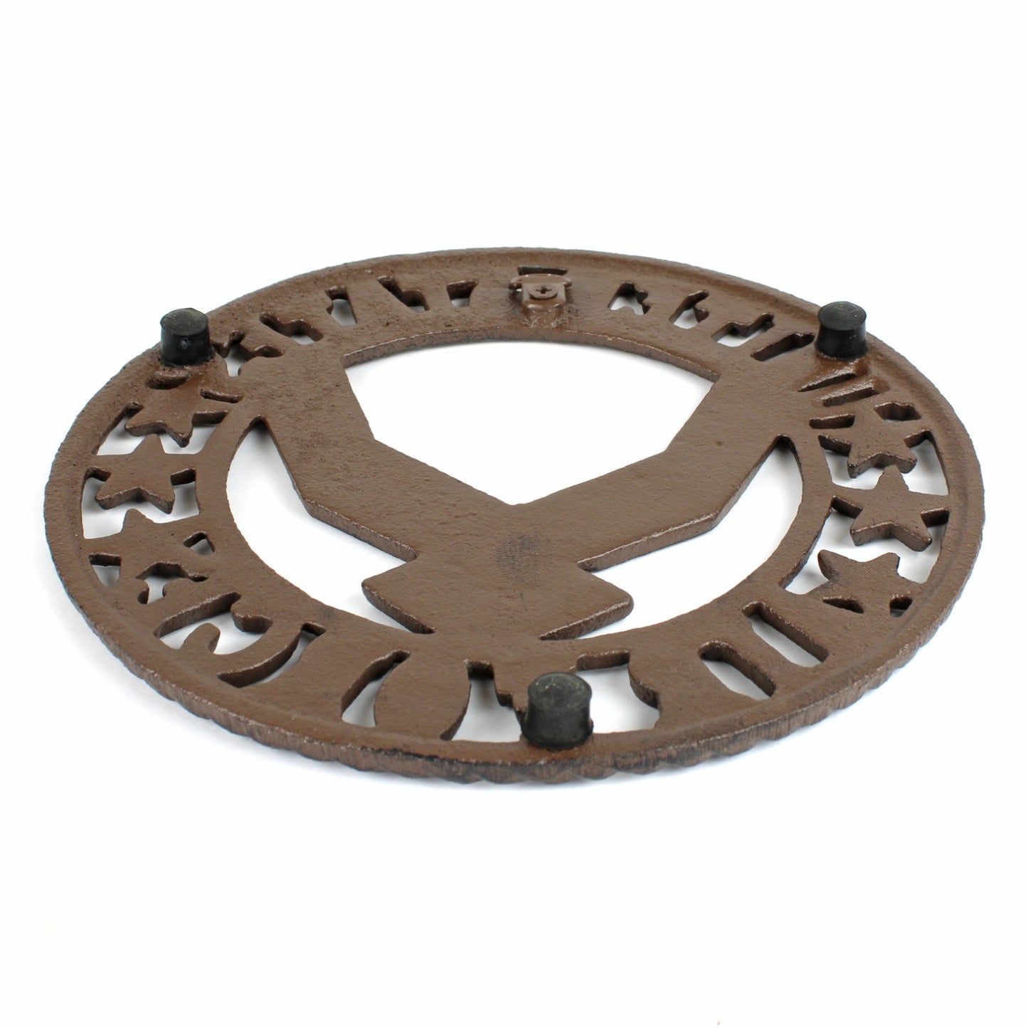 Rustic Cast Iron Round Air Force Trivet Military Kitchen Hot Pot Holder 7.5 inch