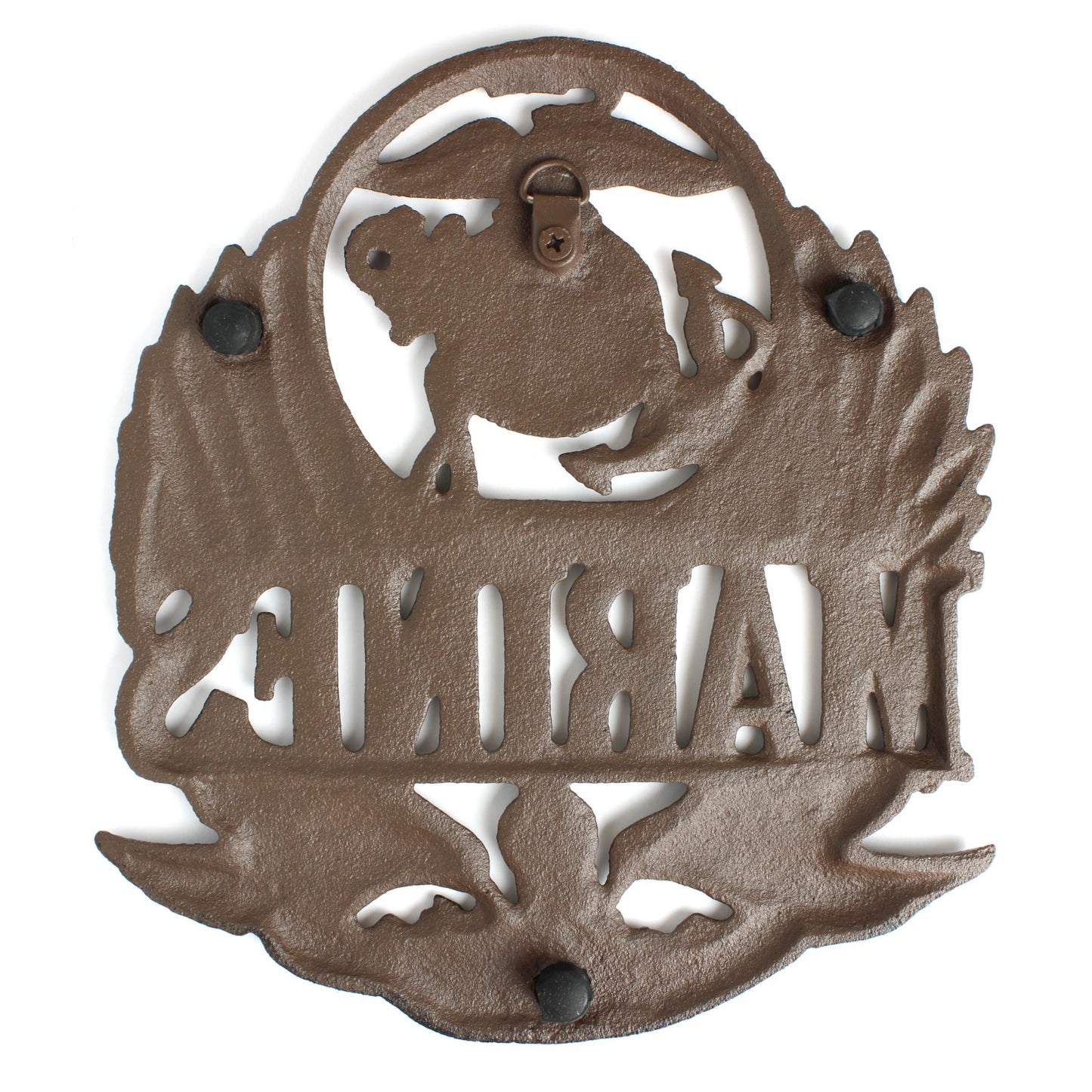 Rustic Cast Iron Marines Trivet Military Kitchen Hot Pot Holder 8 3/8 x 7 1/4 in