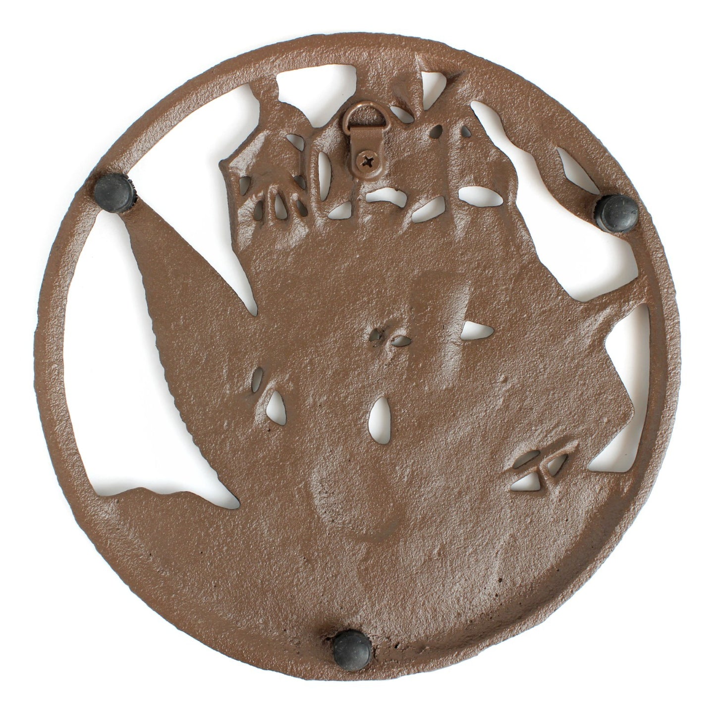 Rustic Cast Iron Navy Ship Eagle Military Round Trivet Hot Pot Holder 7.5 inch