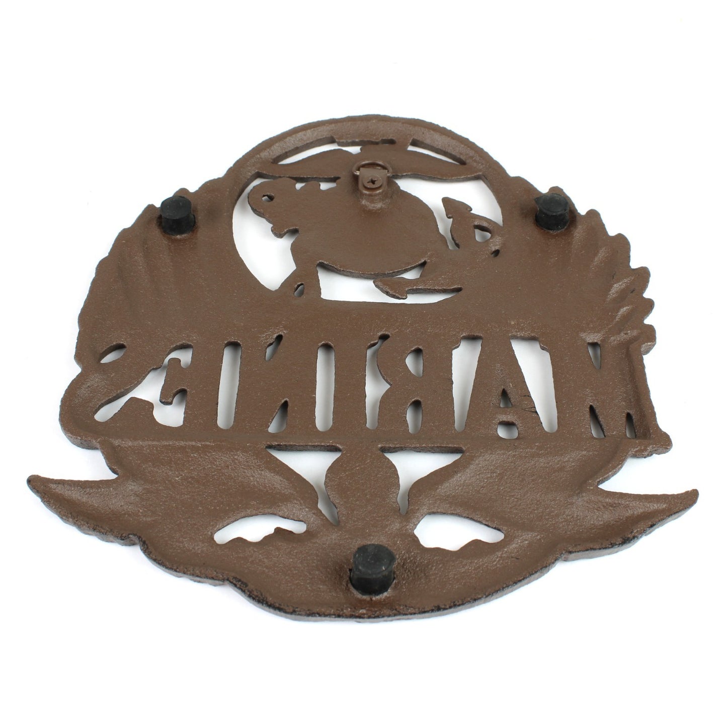 Rustic Cast Iron Marines Trivet Military Kitchen Hot Pot Holder 8 3/8 x 7 1/4 in